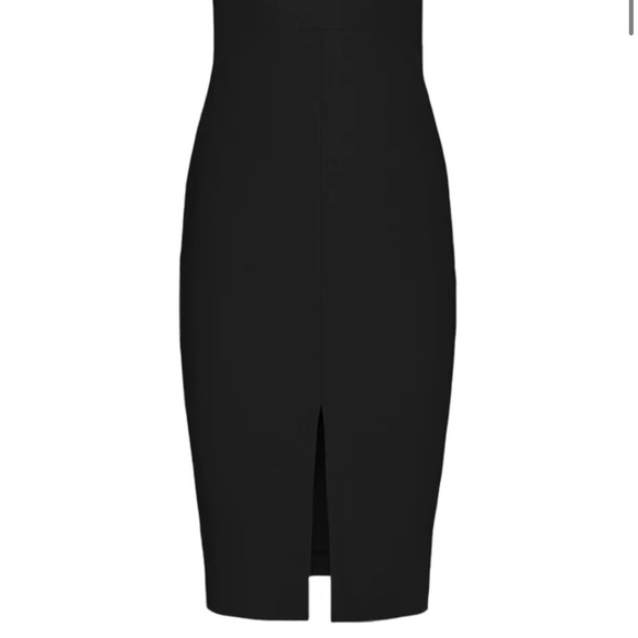 Likely BROOKLYN DRESS black midi size 0 bodycon zipper front slit - Picture 7 of 8